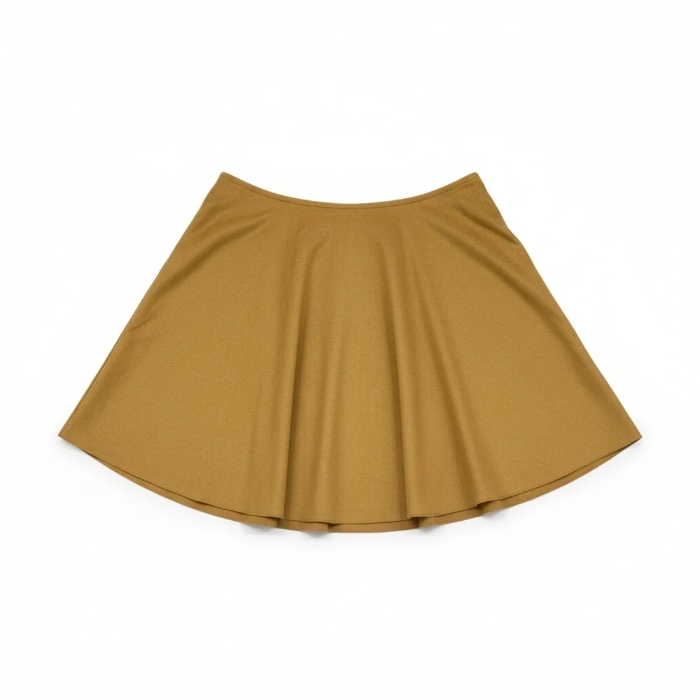 WeWoreWhat Faux Suede Flounce Skater Skirt XXL Camel Mini A-Line NWT Festival